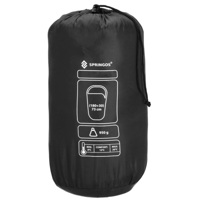 Sac de dormit tip mumie, cu geanta de transport, 210x73cm, 8-20grade, culoare negru [23]