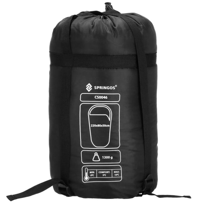 Sac de dormit tip mumie, cu geanta de transport, 210x80cm, 0-10grade, culoare negru gri [14]