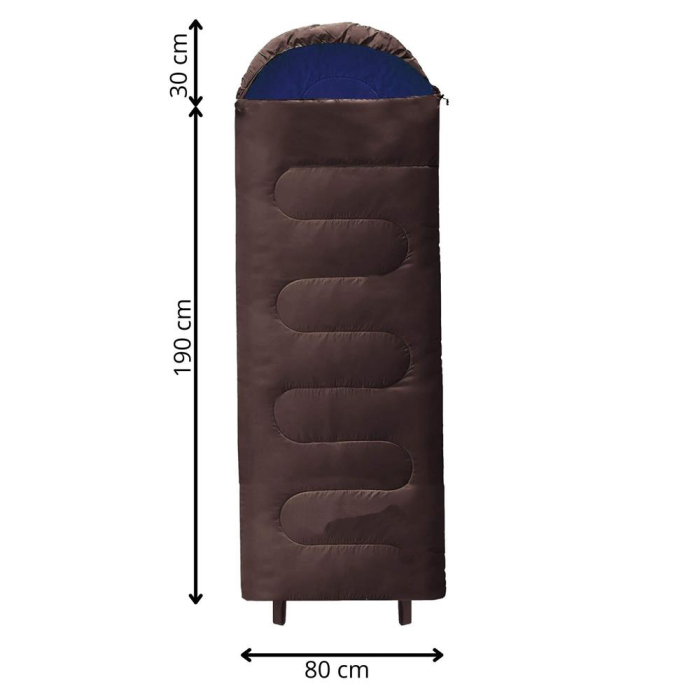 Sac de dormit tip mumie, cu geanta de transport, 220x80cm, 0-15grade, maro [10]