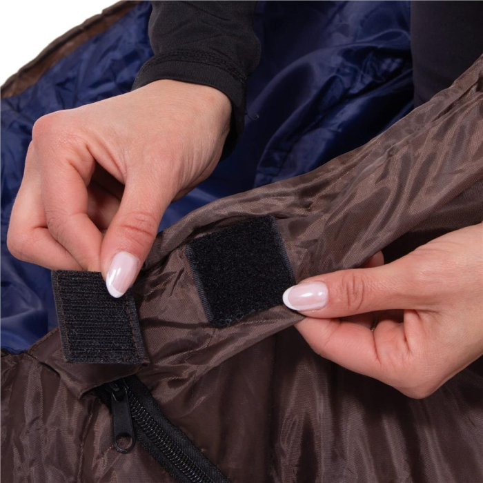 Sac de dormit tip mumie, cu geanta de transport, 220x80cm, 0-15grade, maro [7]