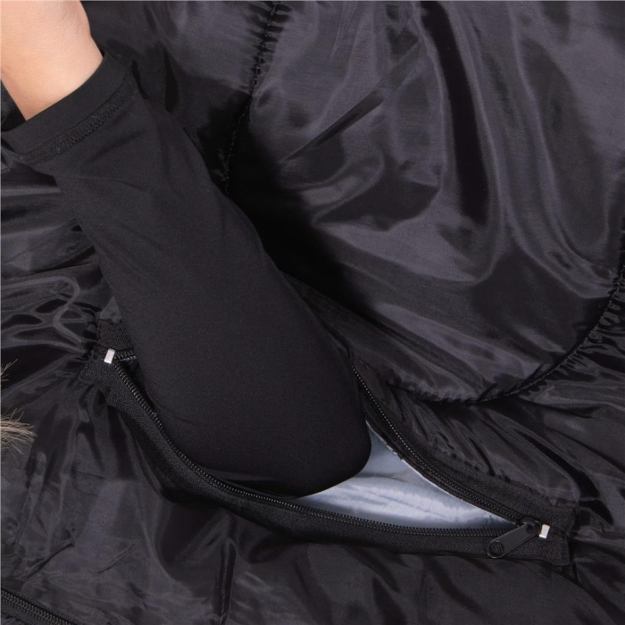 Sac de dormit tip mumie, cu geanta de transport, 220x80cm, 0-15grade, negru [13]