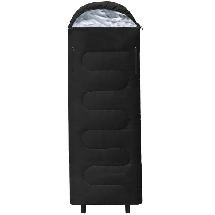 Sac de dormit tip mumie, cu geanta de transport, 220x80cm, 0-15grade, negru [1]