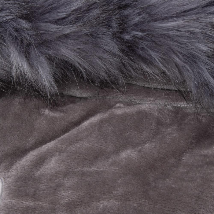 Sac iarna de bebelusi pentru carucior, marime universala, cu gluga, 90x45cm, gri [2]