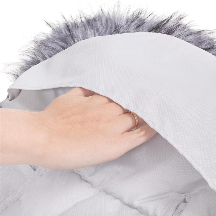 Sac iarna de bebelusi pentru carucior, marime universala, cu gluga, 90x45cm, gri [5]