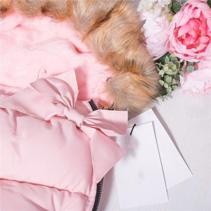 Sac iarna de bebelusi pentru carucior, marime universala, cu gluga, 90x45cm, roz [3]