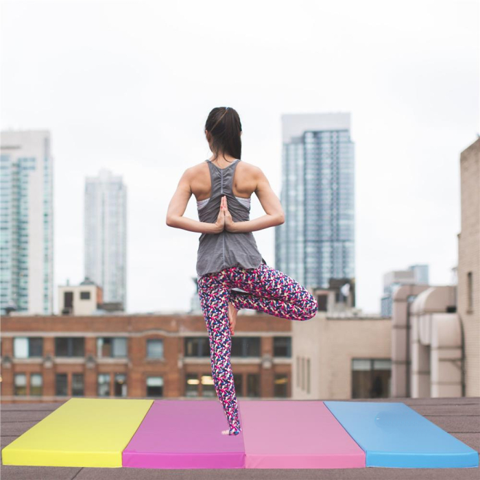 Saltea fitness groasa, dimensiune XXL, pentru antrenamente gimnastica, 240x120x5 cm, multicolor [10]