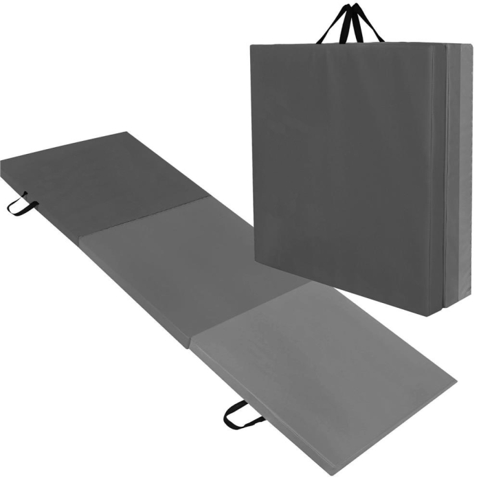 Saltea fitness groasa pentru antrenamente gimnastica, pliabila, 180x60x5,5cm, gri [19]