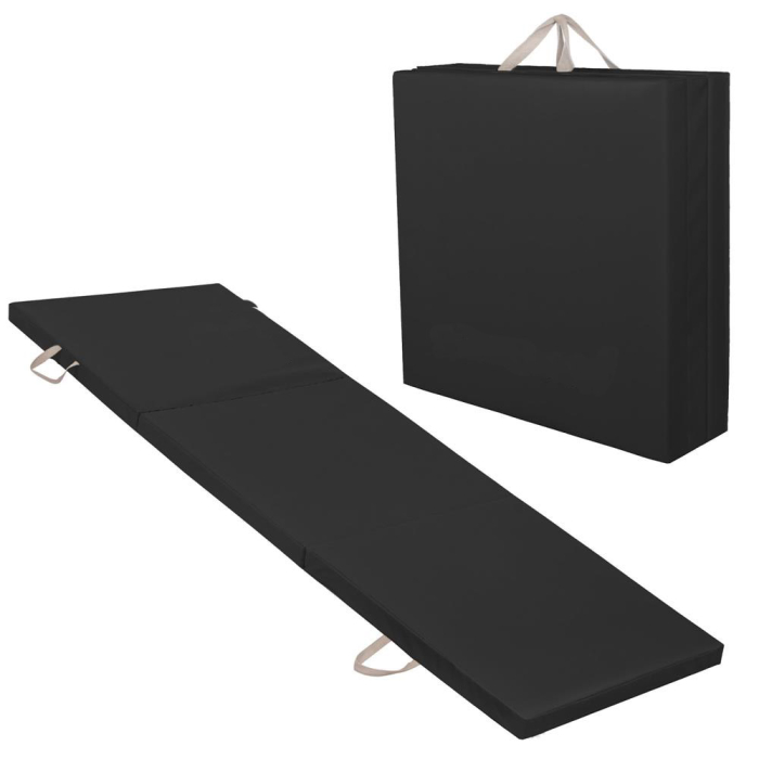 Saltea fitness groasa pentru antrenamente gimnastica, pliabila, PVC, 180x60x5cm, negru [22]
