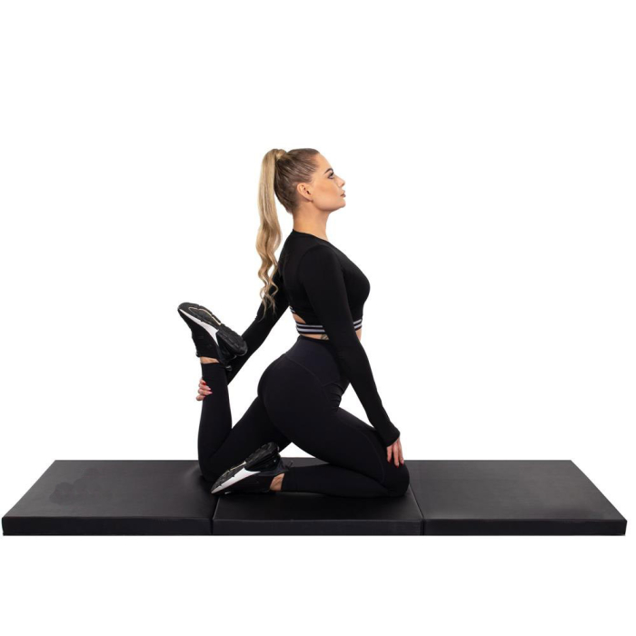 Saltea fitness groasa pentru antrenamente gimnastica, pliabila, PVC, 180x60x5cm, negru [16]