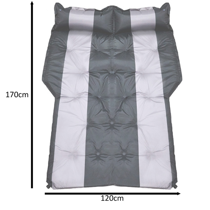 Saltea gonflabila auto 170x120 cm, cu perna integrata si husa de transport, negru [2]