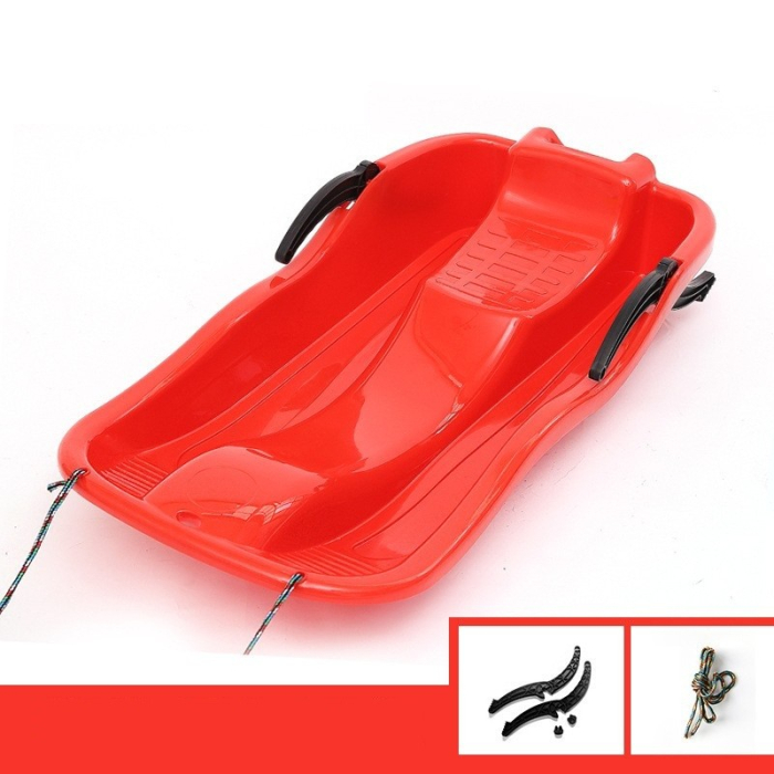 Sanie, , din Plastic, +3 Ani, 87 x 40 x 17.5 cm, cu Frana si Franghie, pentru Adulti si Copii, Rosu [4]