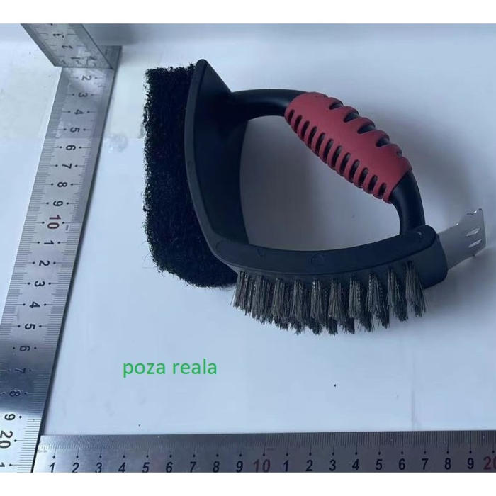 Sarma pentru Gratar, , 3 in 1, cu Racleta si Burete, Sarna din Otel Inoxidabil, 16 x 7 x 11 cm [2]