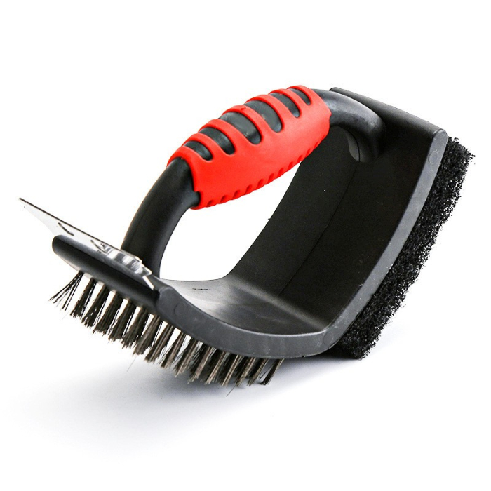 Sarma pentru Gratar, , 3 in 1, cu Racleta si Burete, Sarna din Otel Inoxidabil, 16 x 7 x 11 cm [6]