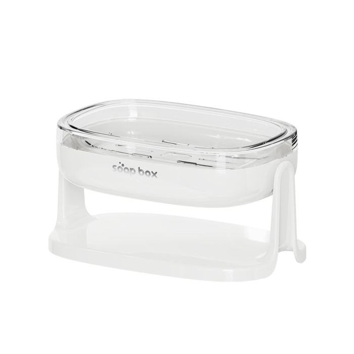 Savoniera cu Suport 2 in 1, , Pentru Perete sau Blat, PET, Scurgere Optima, Alb [7]