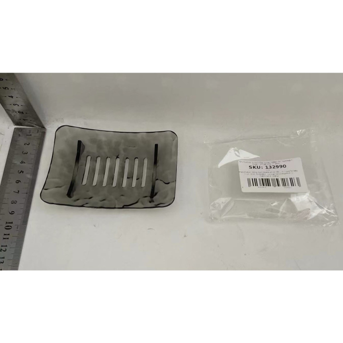 Savoniera din Plastic , 11 x 8 cm, cu Scurgere Apa, Design Modern, Gri [6]