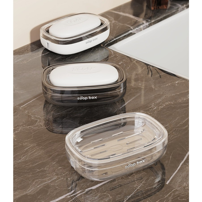 Savoniera, , Pentru Blat, PET, Scurgere Optima, Argintiu Transparent [3]