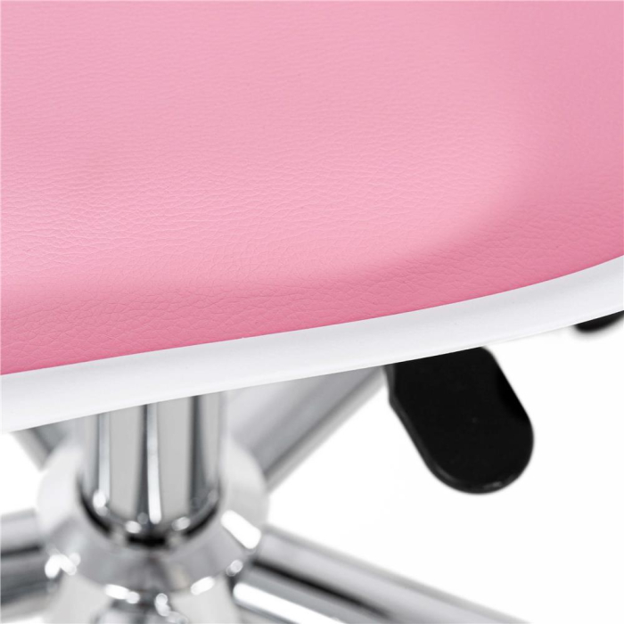 Scaun birou ergonomic, cu sezut din spuma, reglabil pe inaltime, maxim 120 kg, 90x49x48 cm, alb si roz [22]