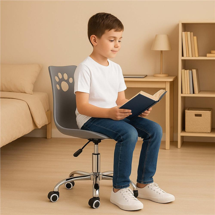 Scaun birou ergonomic, cu sezut din spuma, reglabil pe inaltime, maxim 120 kg, 90x49x48 cm, gri [7]