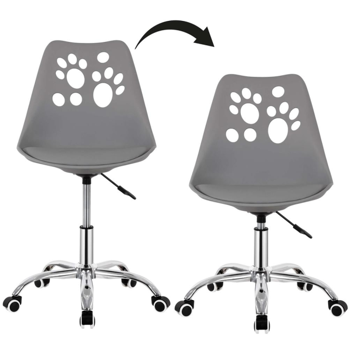 Scaun birou ergonomic, cu sezut din spuma, reglabil pe inaltime, maxim 120 kg, 90x49x48 cm, gri [19]