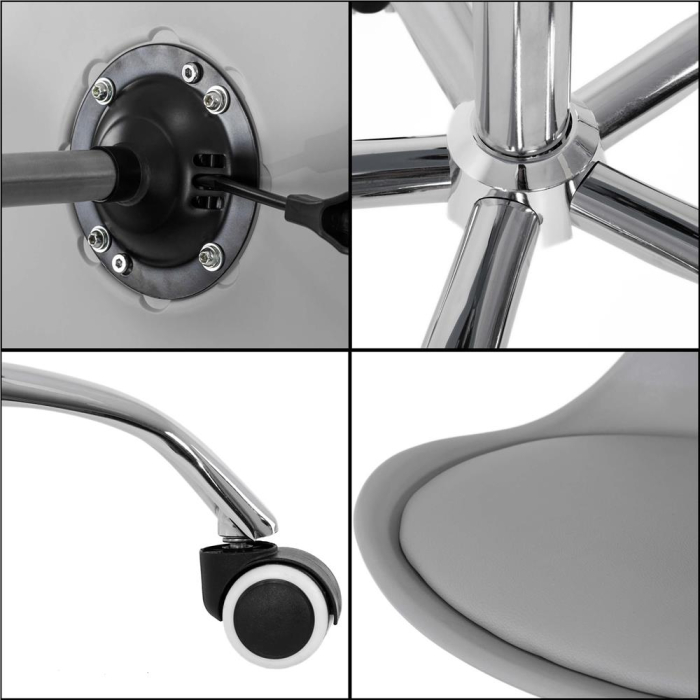 Scaun birou ergonomic, cu sezut din spuma, reglabil pe inaltime, maxim 120 kg, 90x49x48 cm, gri [25]