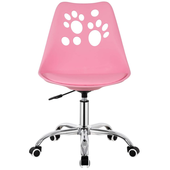 Scaun birou ergonomic, cu sezut din spuma, reglabil pe inaltime, maxim 120 kg, 90x49x48 cm, roz [22]