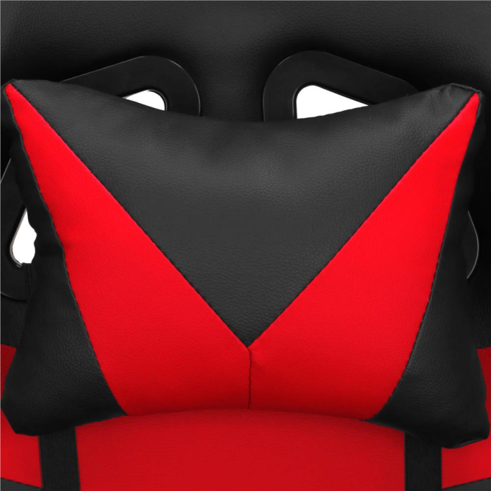 Scaun birou pentru gaming, ergonomic, suport lombar si tetiera, 114-123x55x50 cm, negru si rosu [17]