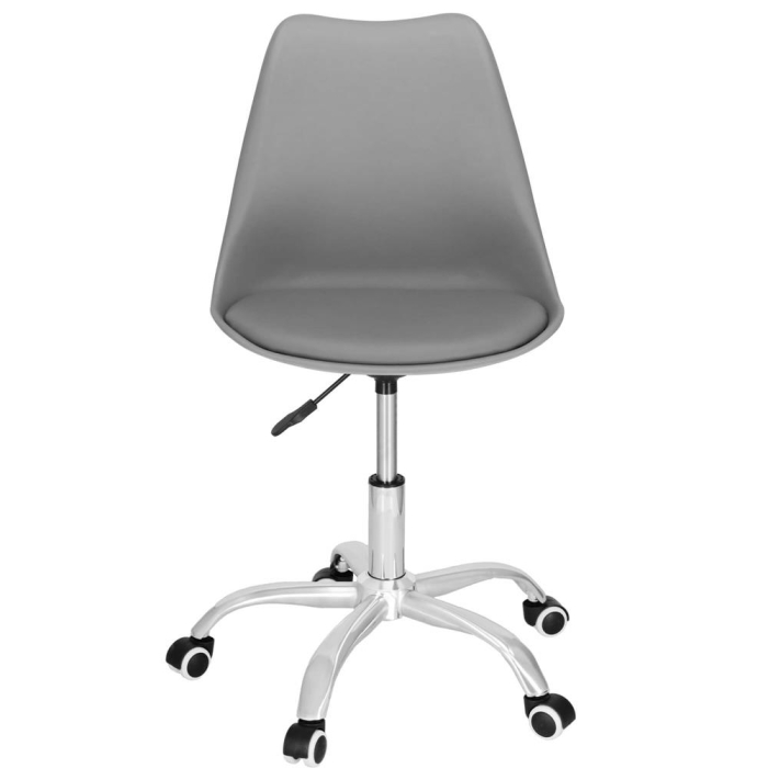 Scaun de birou ergonomic, piele ecologica, 150kg, baza otel, gri [14]