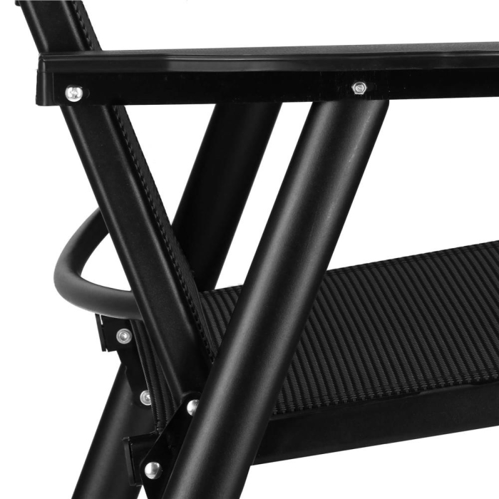 Scaun de gradina metalic, pliabil, 95x57x66cm, maxim 150kg, negru [24]