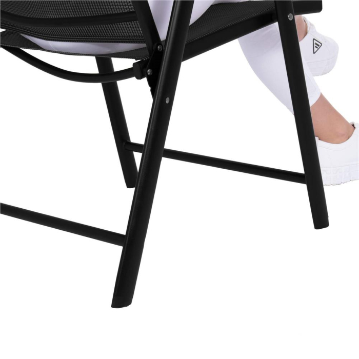 Scaun de gradina metalic, pliabil, 95x57x66cm, maxim 150kg, negru [26]