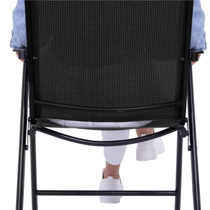 Scaun de gradina metalic, pliabil, 95x57x66cm, maxim 150kg, negru [28]