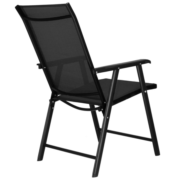Scaun de gradina metalic, pliabil, 95x57x66cm, maxim 150kg, negru [15]