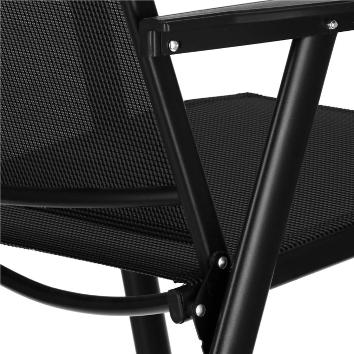 Scaun de gradina metalic, pliabil, 95x57x66cm, maxim 150kg, negru [25]