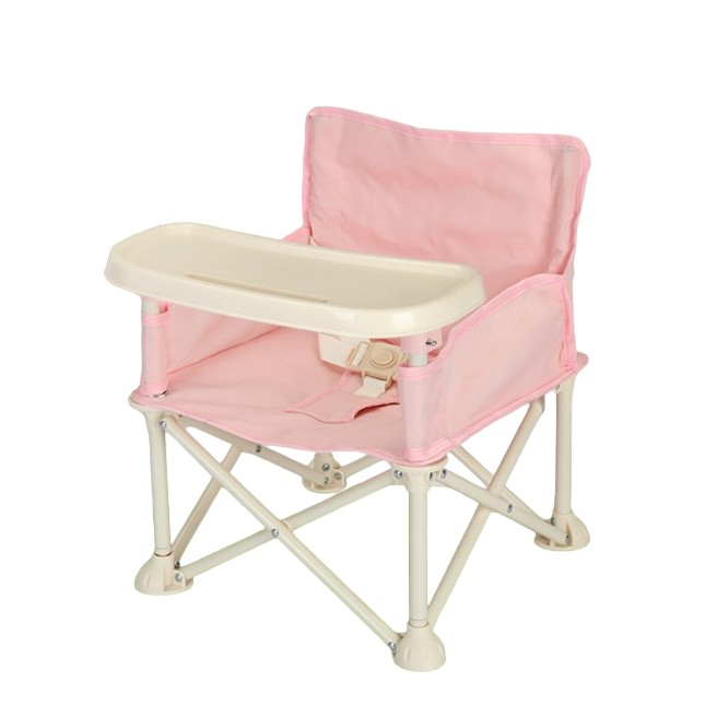 Scaun de Masa pentru Bebelusi si Copii, , Tavita si Husa Detasabile, Multifuncțional, Stabil, Centura de Siguranta, Cos de Depozitare, Roz, cu Umbrela Roz, de la 6 Luni [4]