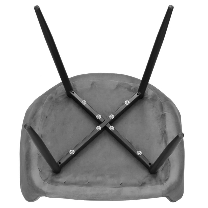 Scaun living tapitat, design modern, catifea, picioare metalice, 85x52x46 cm, gri [16]