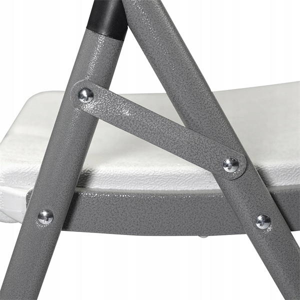 Scaun pliabil 54x46x86 cm, otel si HDPE, antiderapant, alb [4]