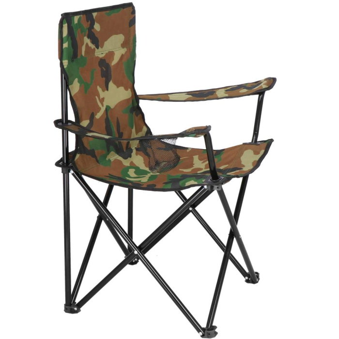 Scaun pliabil camping sau pescuit, suport pahar, 80x40x45cm, camuflaj [14]
