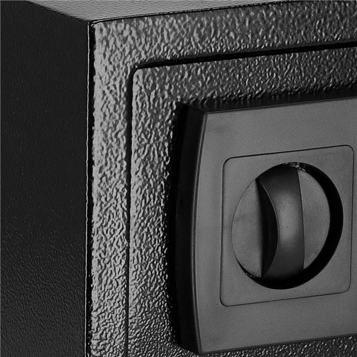 Seif electronic standard cu cifru si cheie, 200x310x200 mm, Otel, Negru [11]