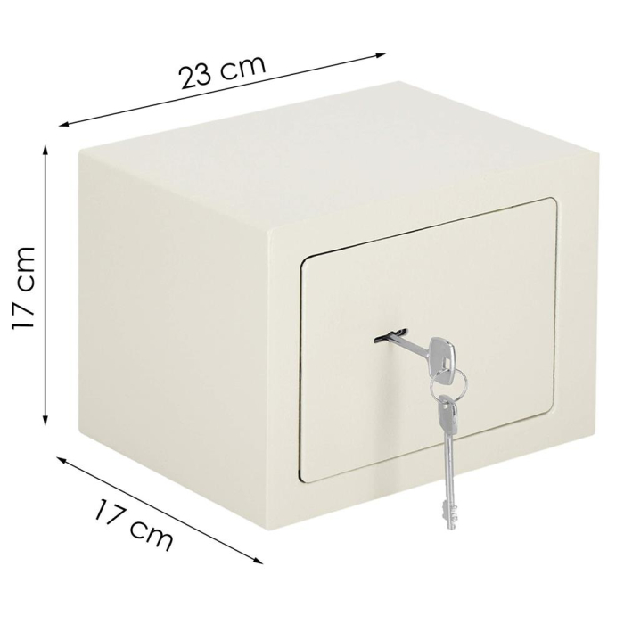 Seif standard cu cheie, 170x230x170 mm, Otel, Bej [13]