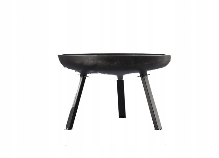 Semineu de gradina 60x36 cm, otel gros 2 mm, cu picioare detasabile, rezistent la temperaturi inalte, negru [4]