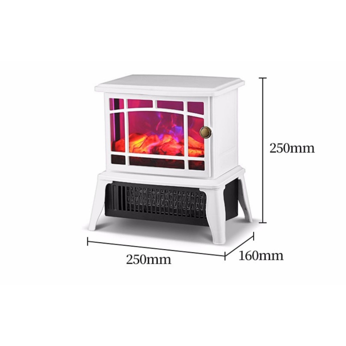 Semineu electric , 1500W, cu efect de flacara, 25 x 16 x 25 cm, Alb [5]