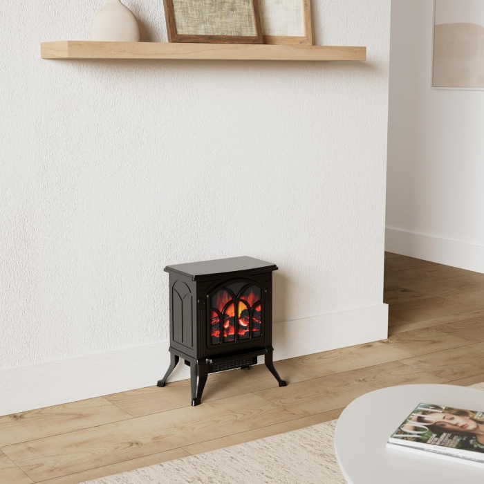 Semineu Electric, , cu Efect Flacara, 1500/1200W, Incalzire PTC, 220 V, din Plastic Ignifug, 38 x 23 x 45 cm, Negru [6]