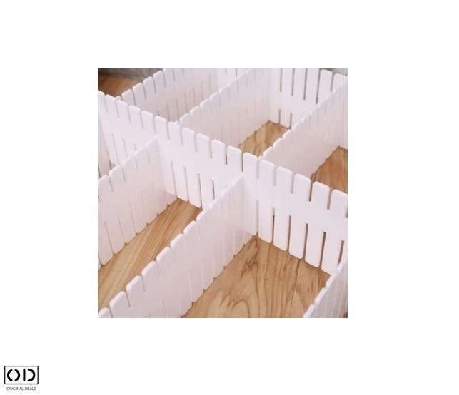 Separatoare pentru Organizare Sertare, Ajustabile Manual, PVC, Alb, 49 x 14 cm, Premium [9]