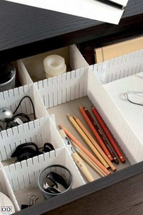 Separatoare pentru Organizare Sertare, Ajustabile Manual, PVC, Alb, 55 x 10 cm, Premium [5]