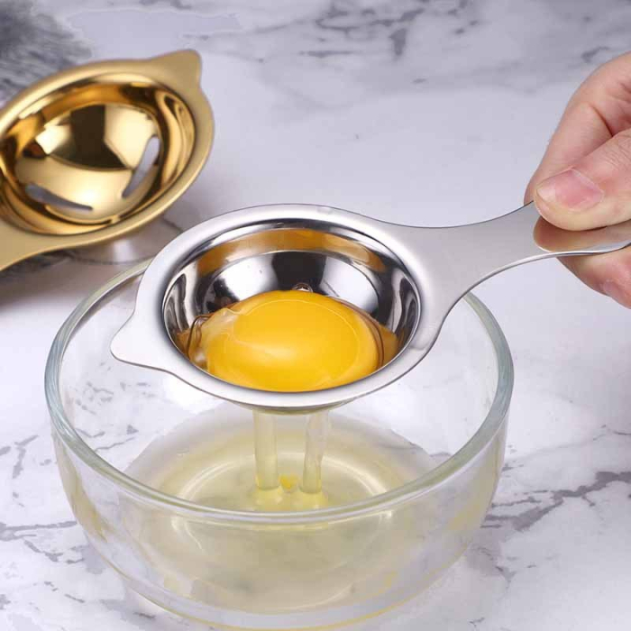 Separator de oua, separa albusul de galbenus, inox, usor de folosit, 14x7.5 cm, argintiu [6]