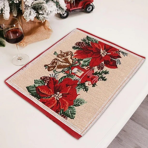 Servet pentru Masa, , Model Craciunite, Tematica Craciun, 43 x 34 cm, Rosu [3]