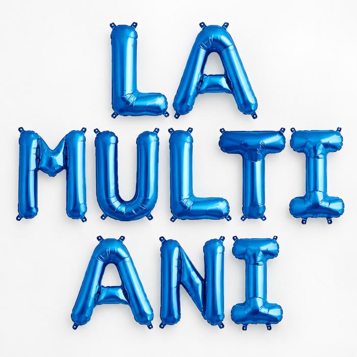 Set 10 Baloane din Folie Metalizata, Figurine Litere, Model La multi ani, Tema Aniversare, 40 cm, Ambalaj Individual, Pai Inclus, ORIGINAL DEALS [2]