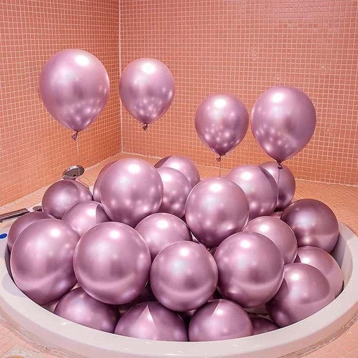Set 10 Baloane din Latex Chrome, , Model Party, 23 cm, Mov, 2.2 g [5]