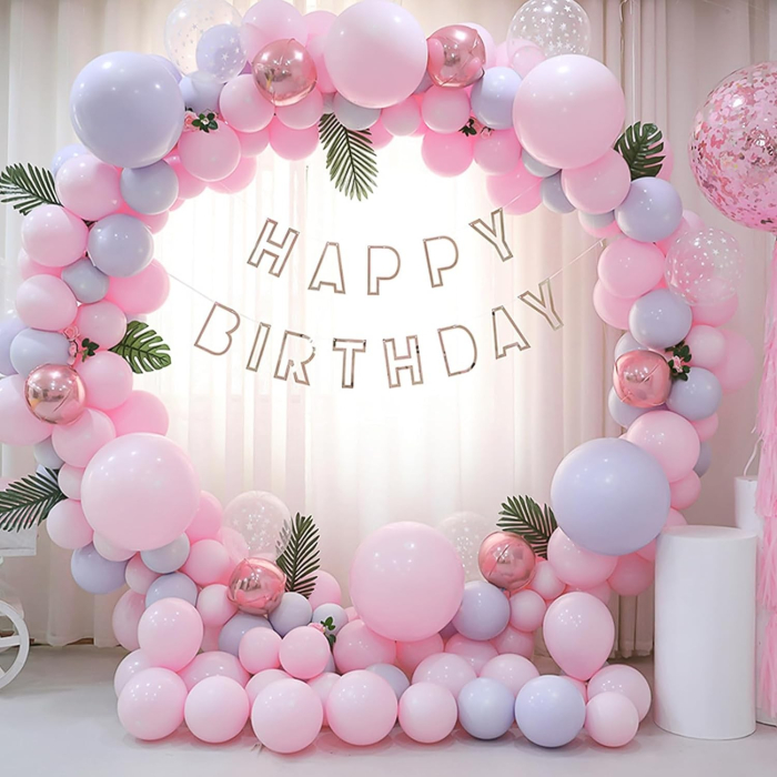 Set 10 Baloane din Latex, , Model Party, 13 cm, 1 g, Roz [3]