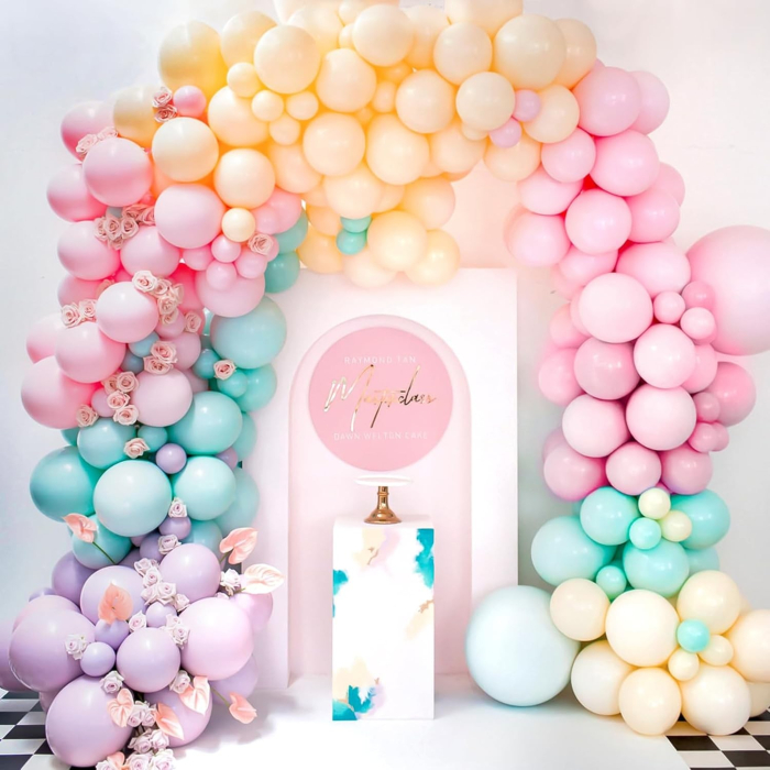 Set 10 Baloane din Latex, , Model Party, 13 cm, 1 g, Roz [2]