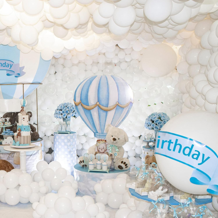 Set 10 Baloane din Latex, , Model Party, 13 cm, Albe, 2.2 g [3]